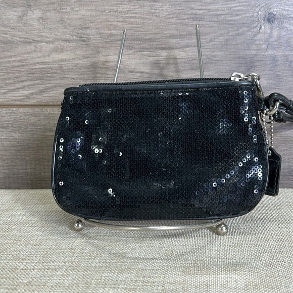 COACH Occasion Black Sequin Universal Wristlet Wallet - Picture 2 of 3